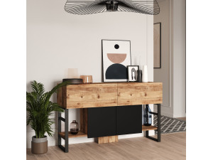 Aparador de madera "Mel" - 140 x 43 x 84 cm - Beige 2