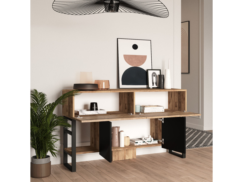 Aparador de madera "Mel" - 140 x 43 x 84 cm - Beige