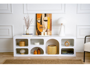 Aparador de madera "Ferlis" - 160 x 40 x 51 cm - Blanco 2
