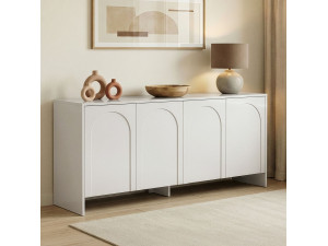 Aparador de madera "Arlen" - 180 x 45 x 80 cm - Blanco 2