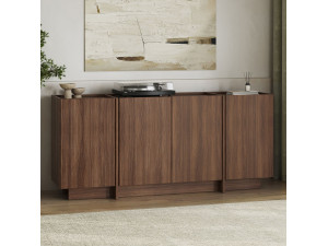 Aparador de madera "Dorma" - 180 x 45 x 80 cm - Nogal Milano 2