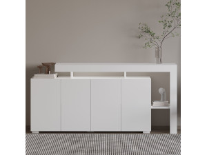 Aparador de madera "Beliz" - 170 x 35 x 80 cm - Blanco 2