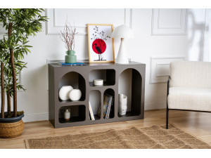 Aparador de madera "Liva 120" - 120 x 37 x 74 cm - Gris antracita 2