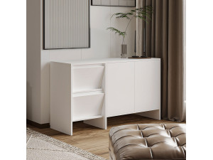 Aparador de madera "Laris 130" - 130 x 44 x 82 cm - Blanco 2