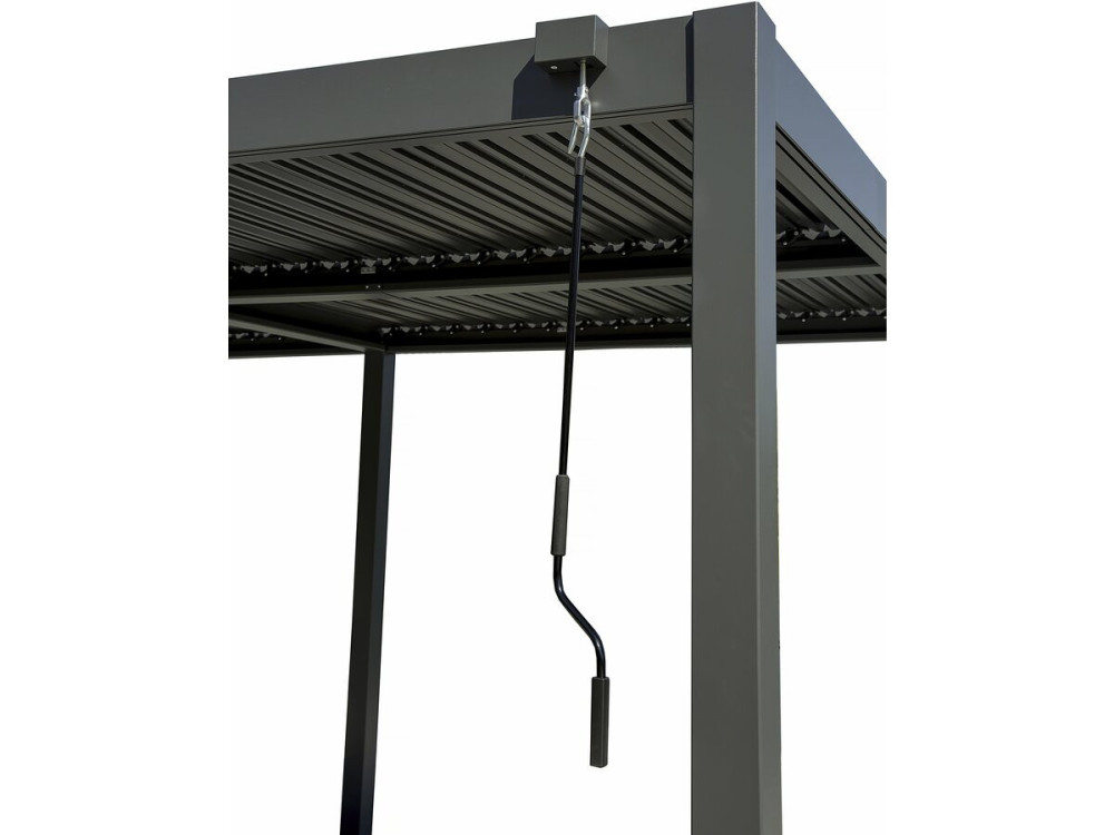 Pérgola bioclimática "Kensington" con toldo de aluminio - 3 x 5 m - Gris