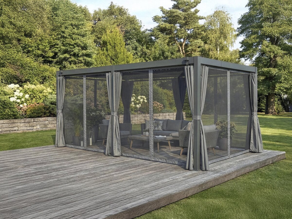 Cortina "Kensington" para pérgola bioclimática - 3 x 6 m - Gris