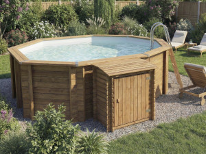 Caja de filtro de piscina "Keny" de madera tratada - 120 x 95 x 126 cm 2