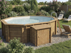 Cajón filtrante de madera tratada "Keny" para piscina - 120 x 95 x 113 cm 2