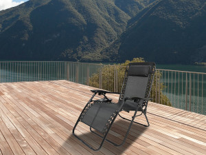 Silla de jardín relajante Sintra Zero Gravity - Negra 2