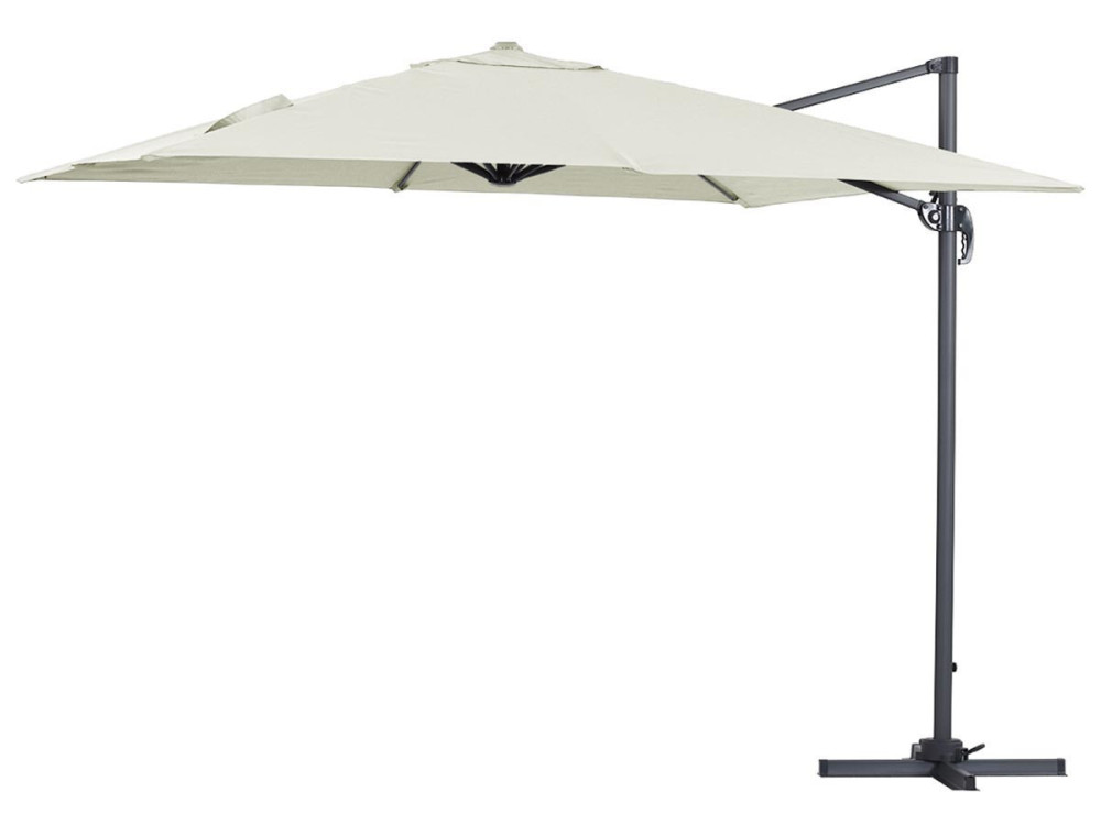 Parasol lateral de jardín en aluminio - Sun 3 - Cuadrado - 3 x 3 m - Crudo