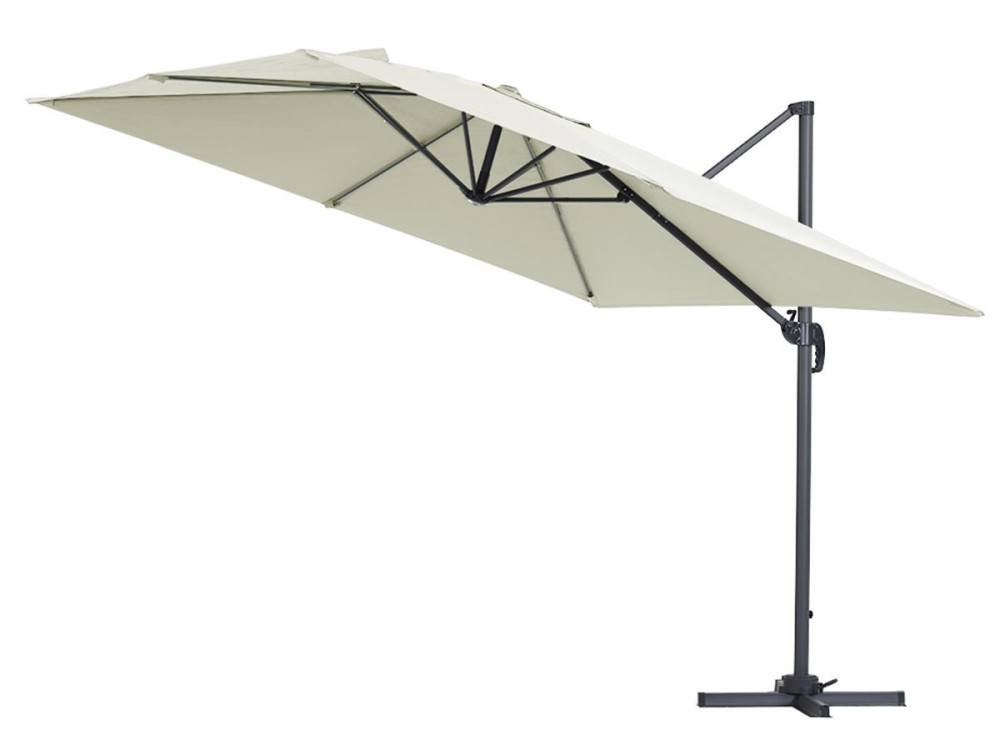 Parasol lateral de jardín en aluminio - Sun 3 - Cuadrado - 3 x 3 m - Crudo