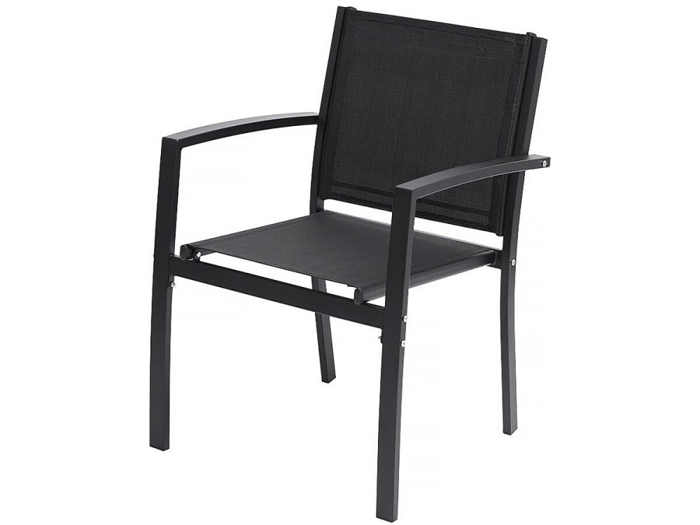 Conjunto de muebles bajos de jardín "Lino" - 4 plazas - Negro