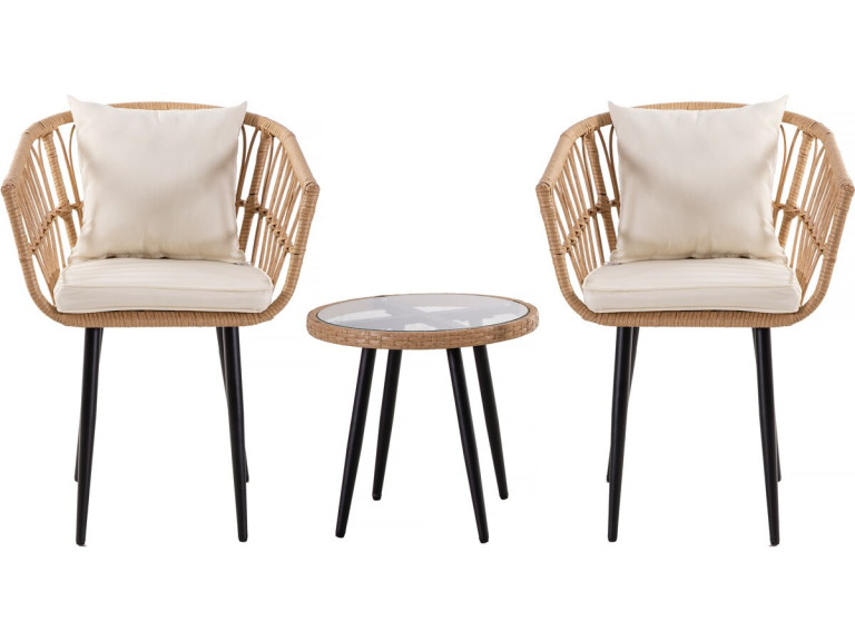 Conjunto de muebles de jardín de ratán "Vela" - 2 plazas - Marrón
