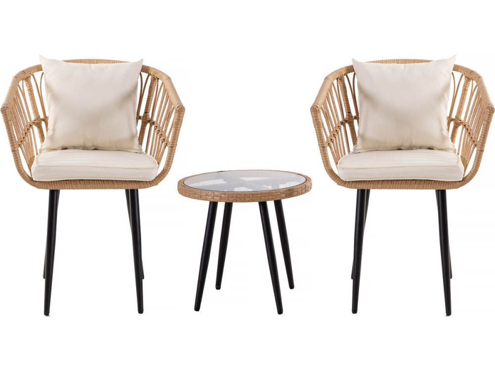 Conjunto de muebles de jardín de ratán "Vela" - 2 plazas - Marrón