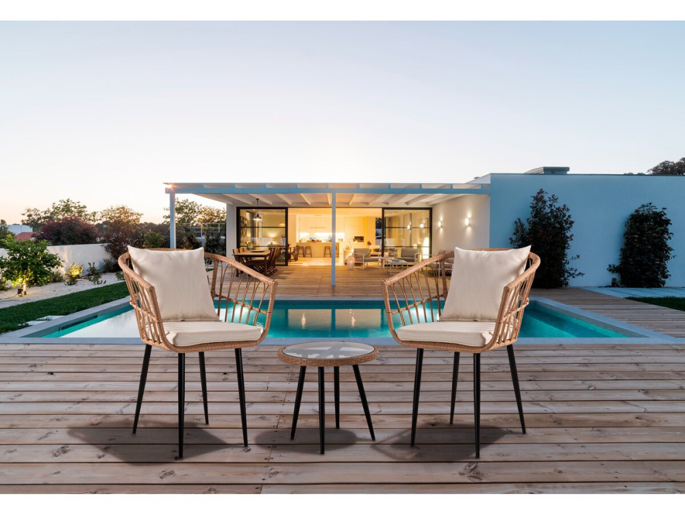 Conjunto de muebles de jardín de ratán "Vela" - 2 plazas - Marrón