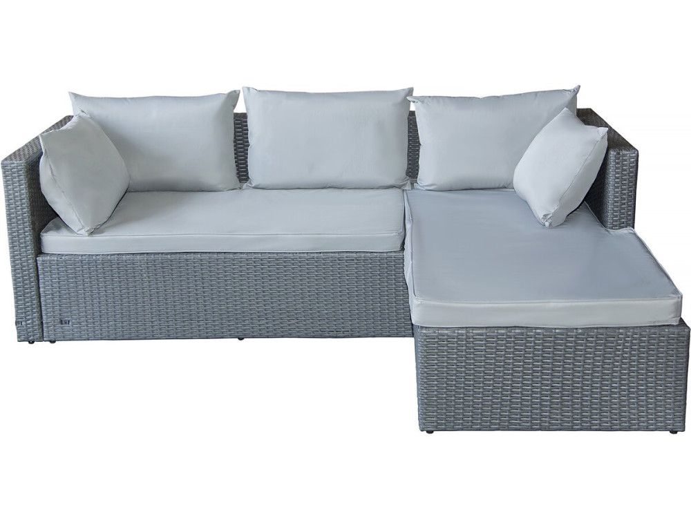 Muebles de jardín bajos en resina tejida "Diya" 3 plazas - Gris