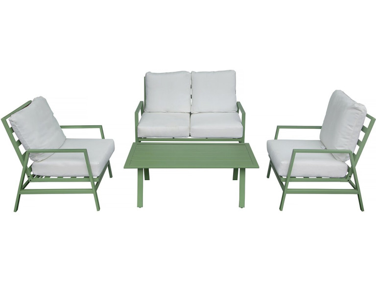 Conjunto de muebles de jardín de metal "Queens" - 4 plazas - Verde