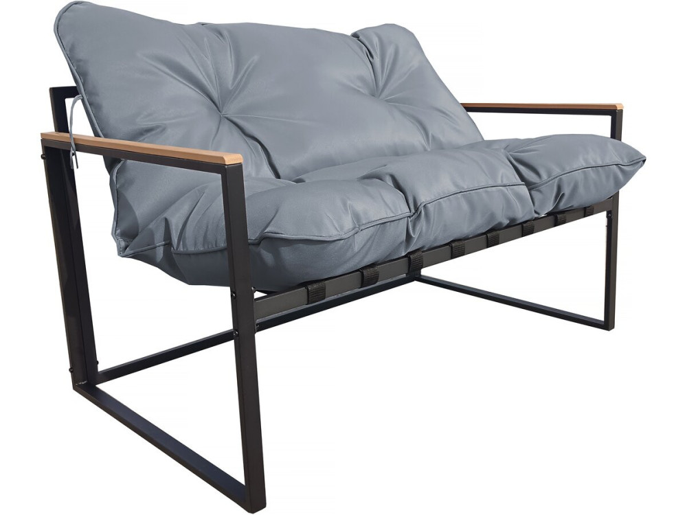 Muebles de jardín "Jules" - 4 plazas - Gris/Negro