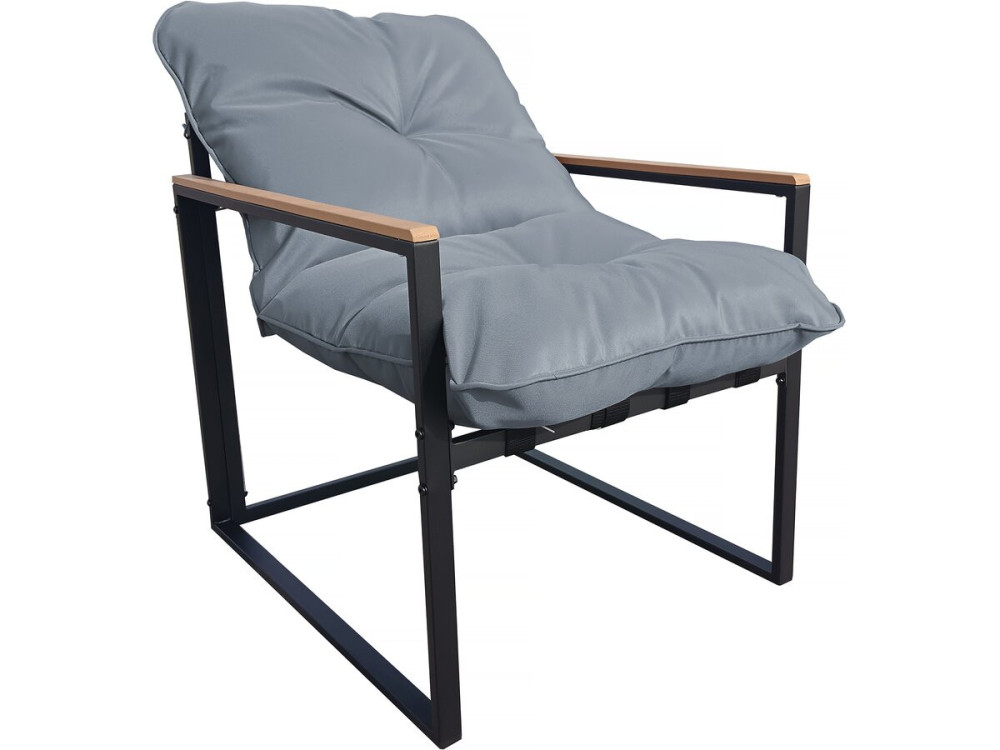 Muebles de jardín "Jules" - 4 plazas - Gris/Negro