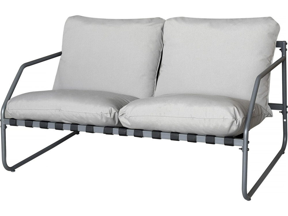 Conjunto de muebles de jardín de metal "Sora" con cojines - 4 plazas - Gris