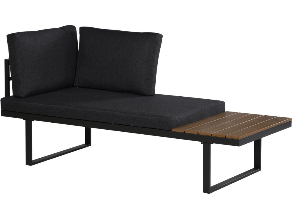 Conjunto de muebles de jardín sofá rinconera modular "Sylva" acabado imitación madera - 4 plazas - Gris