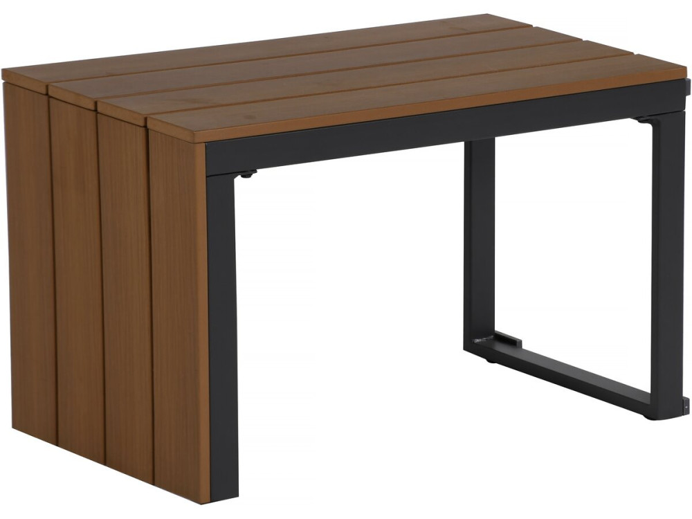 Conjunto de muebles de jardín sofá rinconera modular "Sylva" acabado imitación madera - 4 plazas - Gris