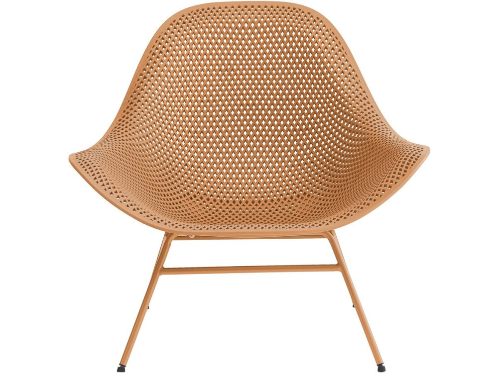 Lote de 2 sillones de jardín "Soléna" con mesa baja - Naranja