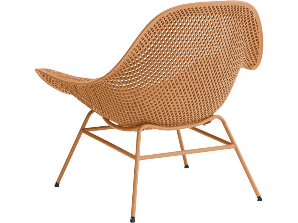 Lote de 2 sillones de jardín "Soléna" con mesa baja - Naranja