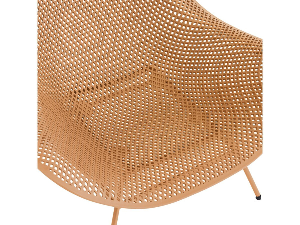 Lote de 2 sillones de jardín "Soléna" con mesa baja - Naranja
