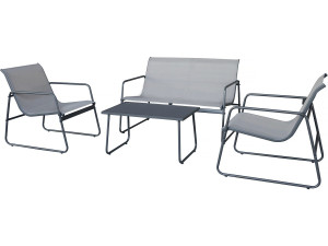 Conjunto de muebles de jardín de metal "Fortaleza" - 4 plazas - Gris claro