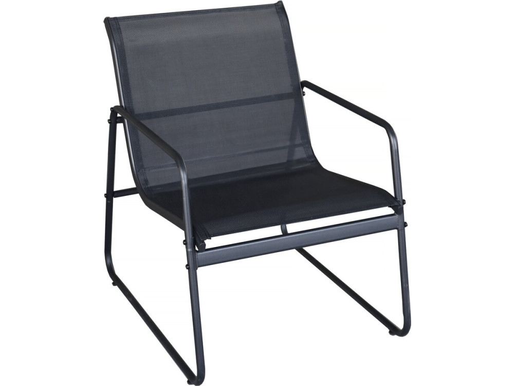 Conjunto de muebles de jardín de metal "Fortaleza" - 4 plazas - Negro
