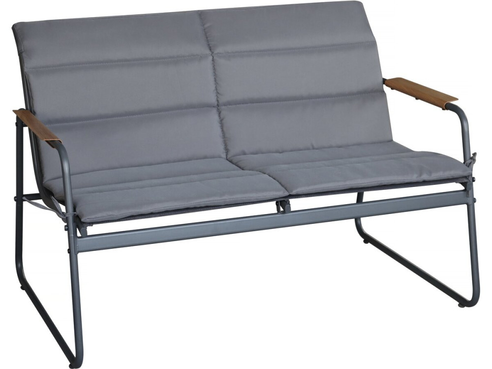 Conjunto de muebles de jardín "Bastia" con cojines de metal - 4 plazas - Gris