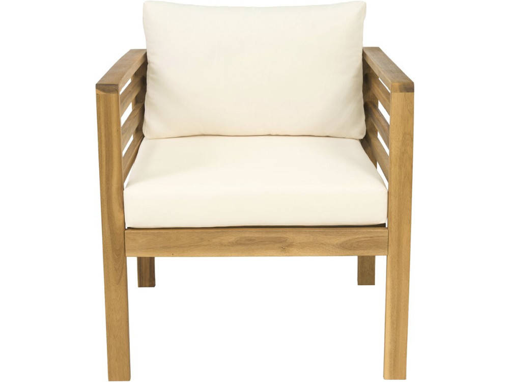 Conjunto de muebles de jardín de madera "Beckham" con cojines - 4 plazas - Beige