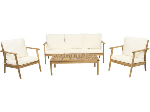 Conjunto de muebles de jardín de madera de acacia con cojines "Chilwell" - 5 plazas - Beige