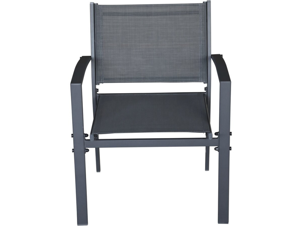 Conjunto de muebles de jardín de metal "Lino II" - 4 plazas - Negro