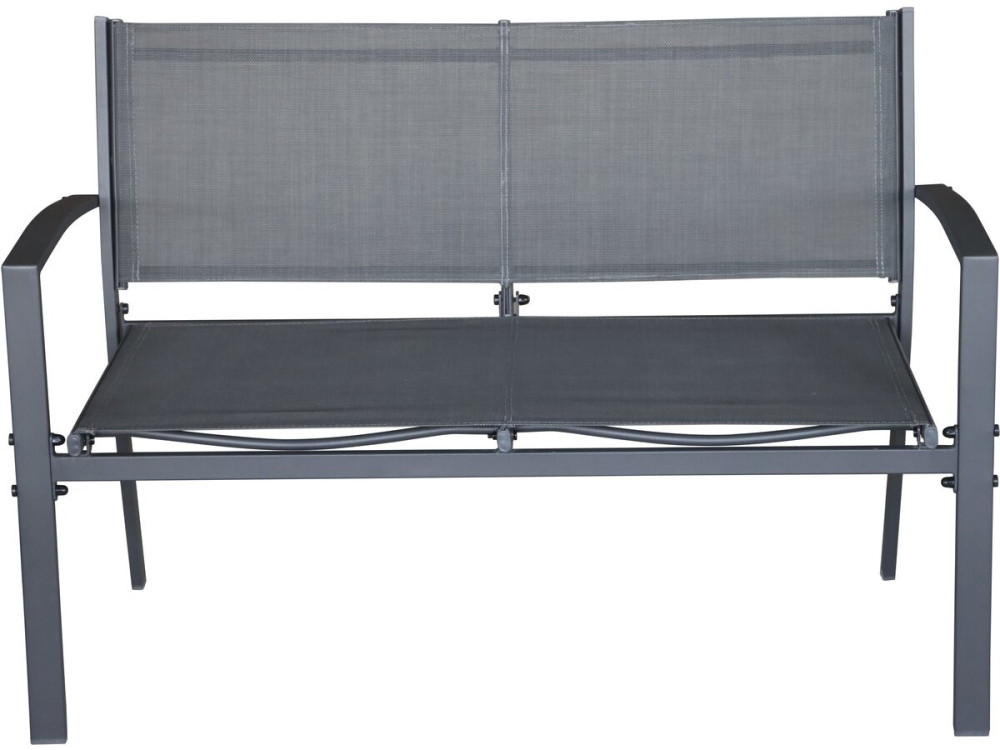 Conjunto de muebles de jardín de metal "Lino II" - 4 plazas - Negro