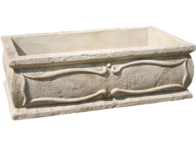 Jardinera grande "Verona - piedra - 50 x 100 x 30 cm