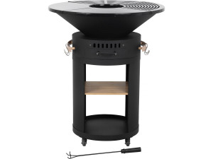 Brasero plancha "Cesar premium" de carbón y leña - Ø 81 cm - Negro