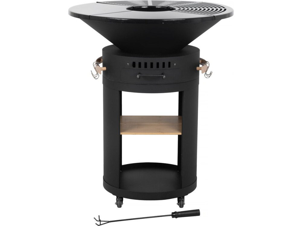 Brasero plancha "Cesar premium" de carbón y leña - Ø 81 cm - Negro