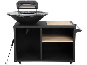 Barbacoa plancha brasero con horno para pizza "Maréchal" - Ø 81 cm - Negro