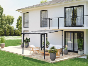 Pérgola adosada "Marvin" - 3 x 3 m - 304 x 298 x 243 cm - Gris oscuro 2