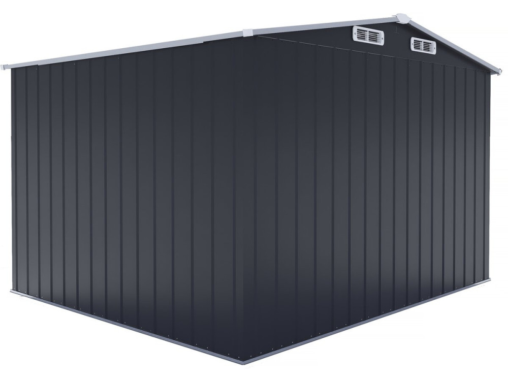 Caseta de jardín metálica "Boston" con puerta corredera - 8 m² - Gris