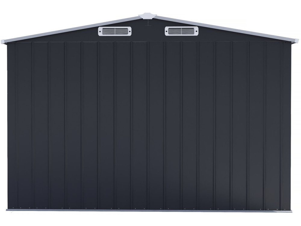Caseta de jardín metálica "Boston" con puerta corredera - 8 m² - Gris