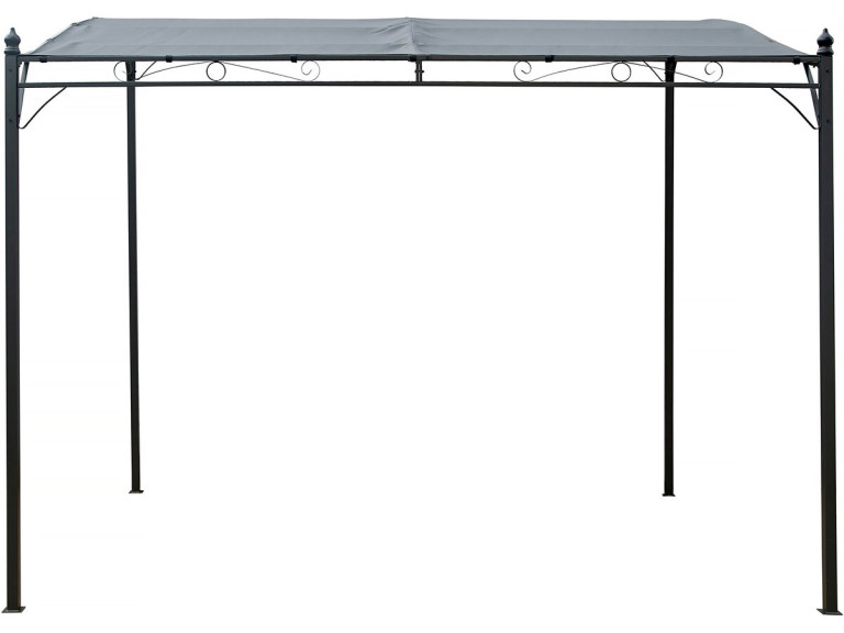 Pérgola metálica inclinada adosada - 3 x 2,5 m - Gris