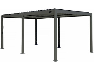 Pérgola bioclimática "Kensington" de aluminio autoportante - 3 x 5 m - Gris