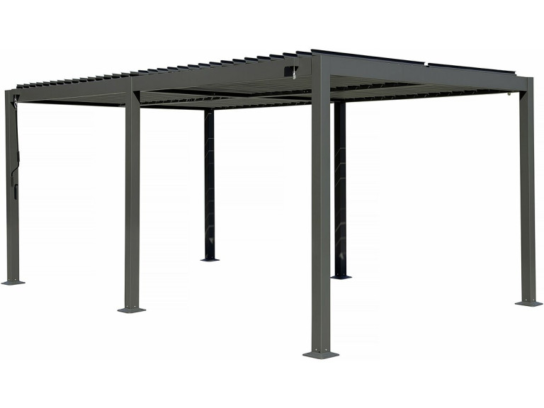 Pérgola bioclimática "Kensington" de aluminio autoportante - 3 x 5 m - Gris