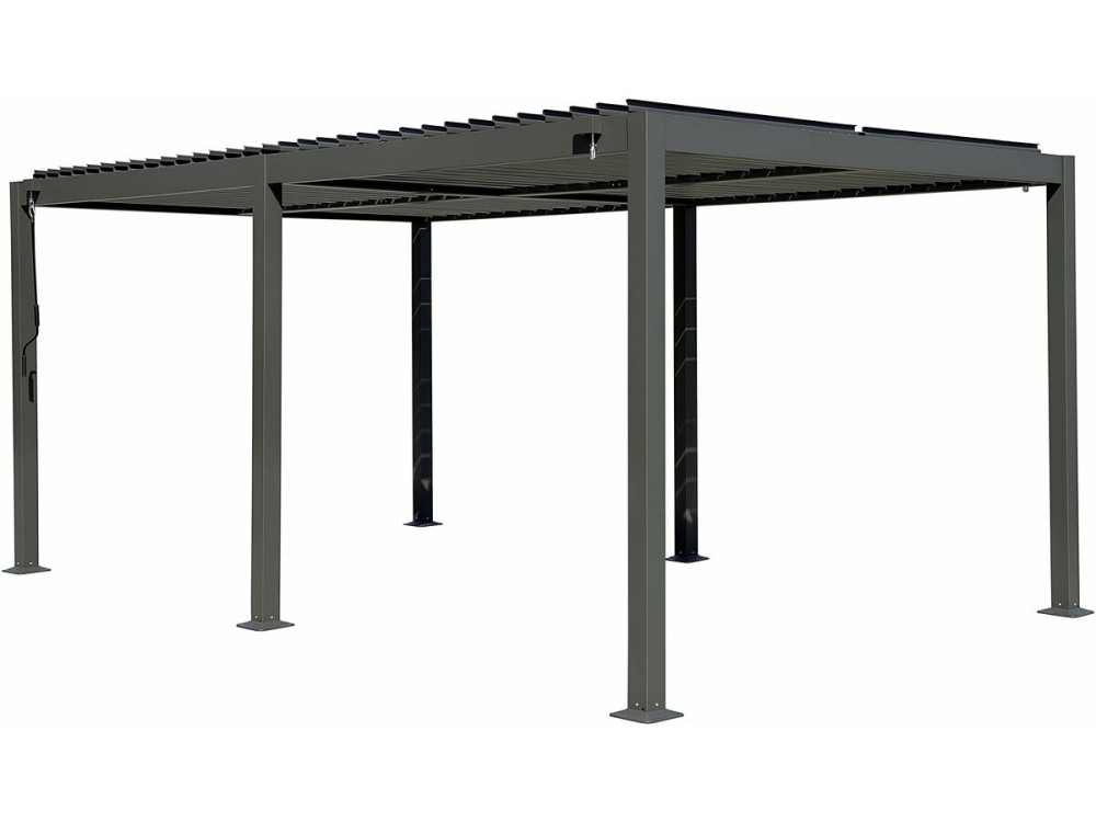 Pérgola bioclimática "Kensington" de aluminio autoportante - 3 x 5 m - Gris