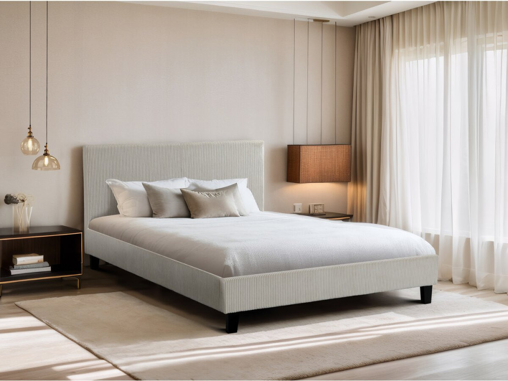 Cama de pana "Ámbar" - 160 x 200 - Beige