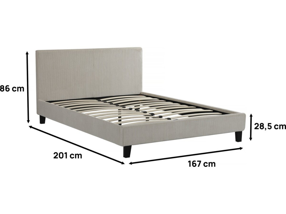 Cama de pana "Ámbar" - 160 x 200 - Beige