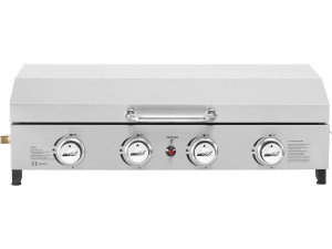 Plancha de gas 4 quemadores con tapa "Fasto" - 10 kw - Gris